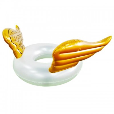 Luxurious Golden Wings Summer Beach Toy Swimming Ring Inflatable Pvc Tube