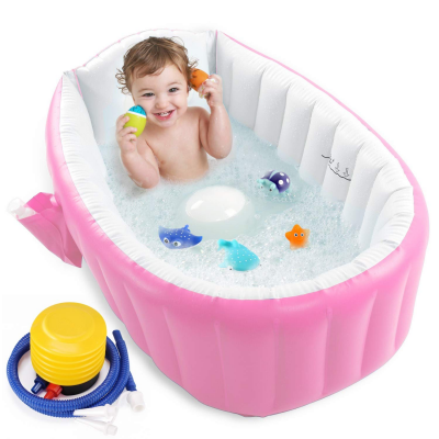 Portable Baby Inflatable Bath Tub, Cartoon Pattern Non-Slip Anti-Fall Inflatable Folding Collapsible Bathtub seat swimming pool